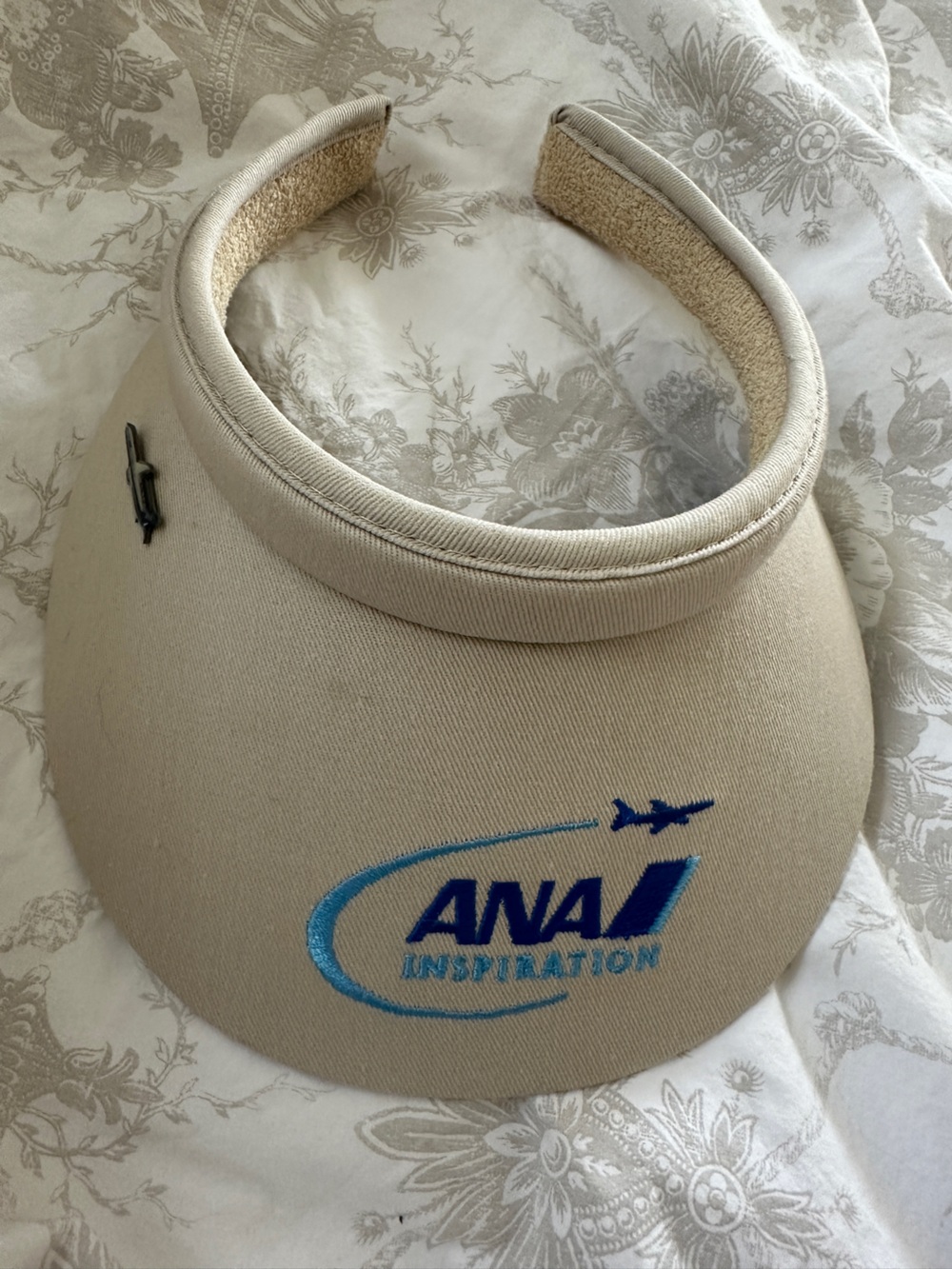 ANA International Beige visor with Embroidered Logo